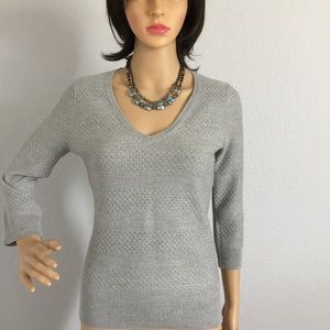 New York & Company Gray Long Sleeve Blouse